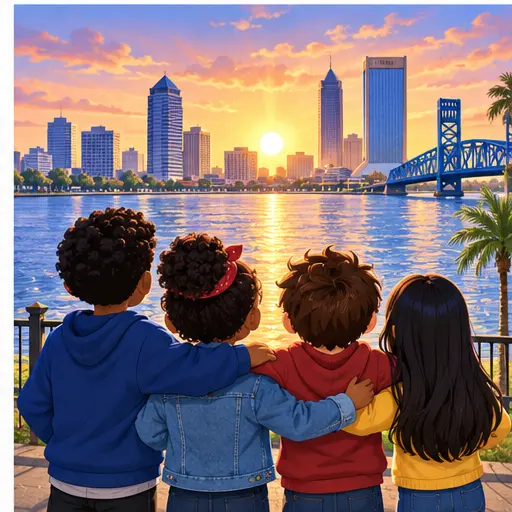 Build a Hopeful Future illustrated children’s civic-learning campaign shirt